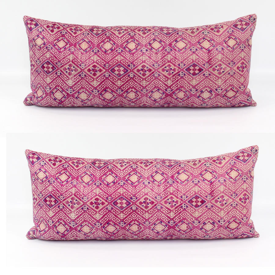 Stunning Pink Silk Wedding Blanket Cushions