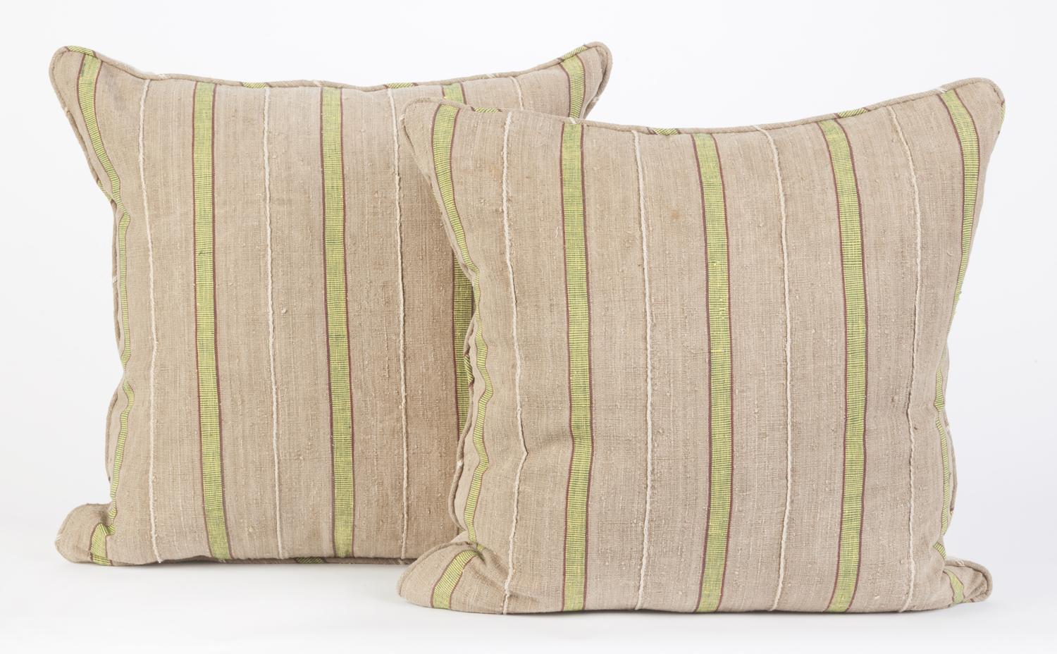 Yoruba Green Stripe Cushions