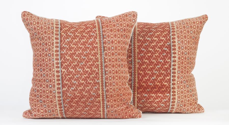 Vintage Wedding Blanket Cushions - Terracotta