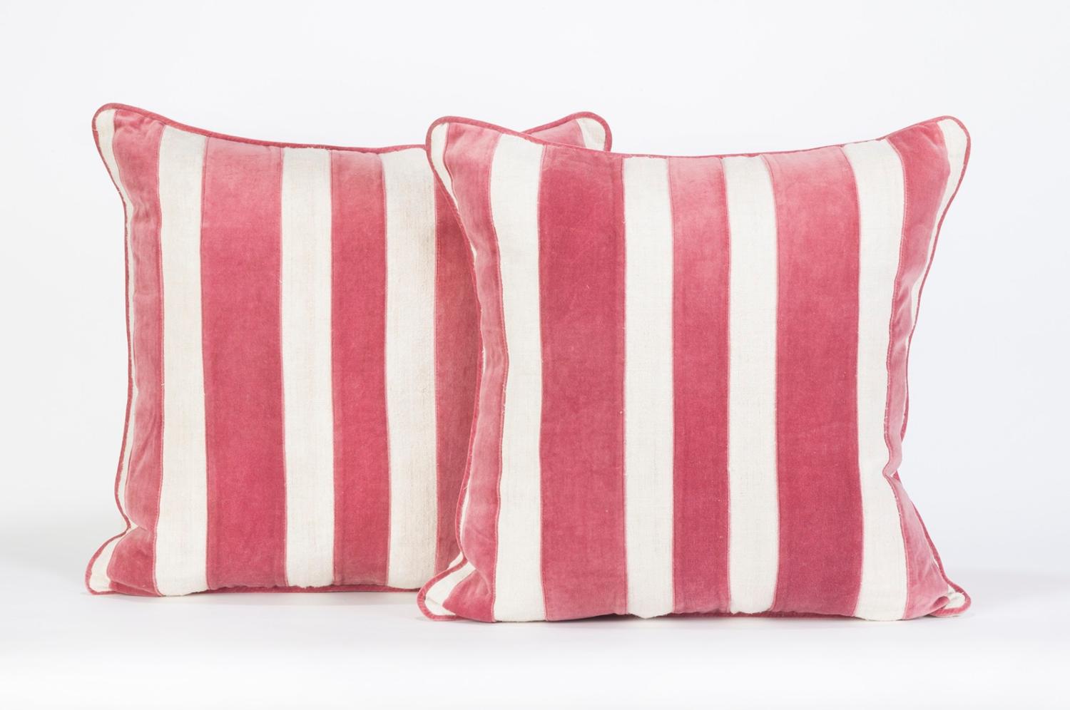 Hemp & Velvet Striped Cushions