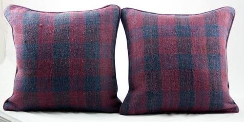 C19 Damson Plaid Cushions
