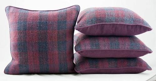 C19 Damson Plaid Cushions