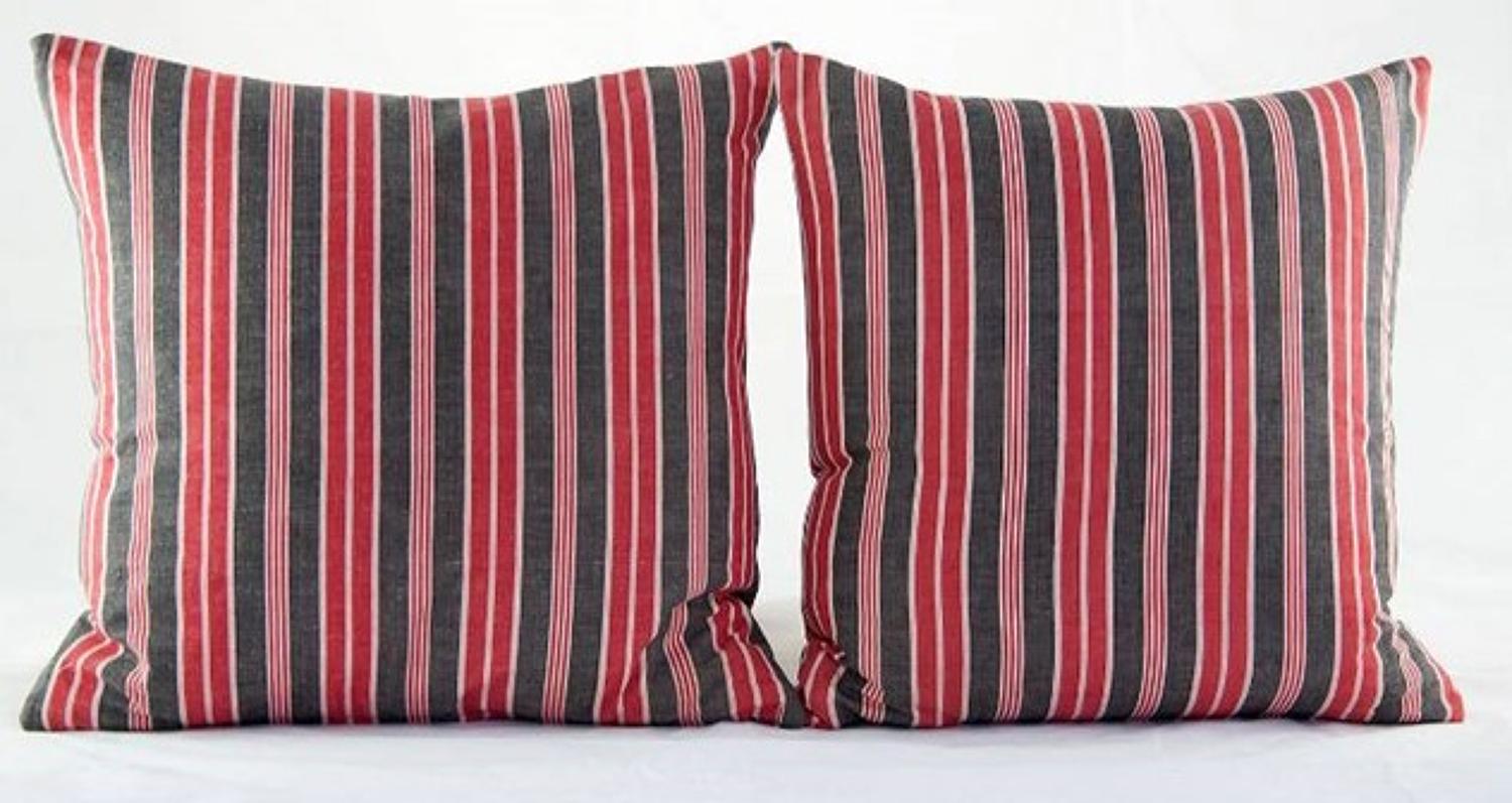C19 French Ticking Cushions