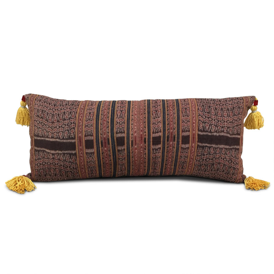 Timor Ikat with Beaded Yellow Tassels