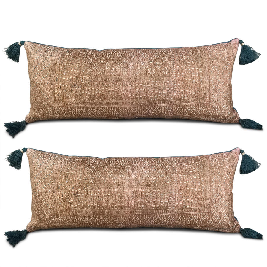 Bronze and Teal Zhuang Cushions