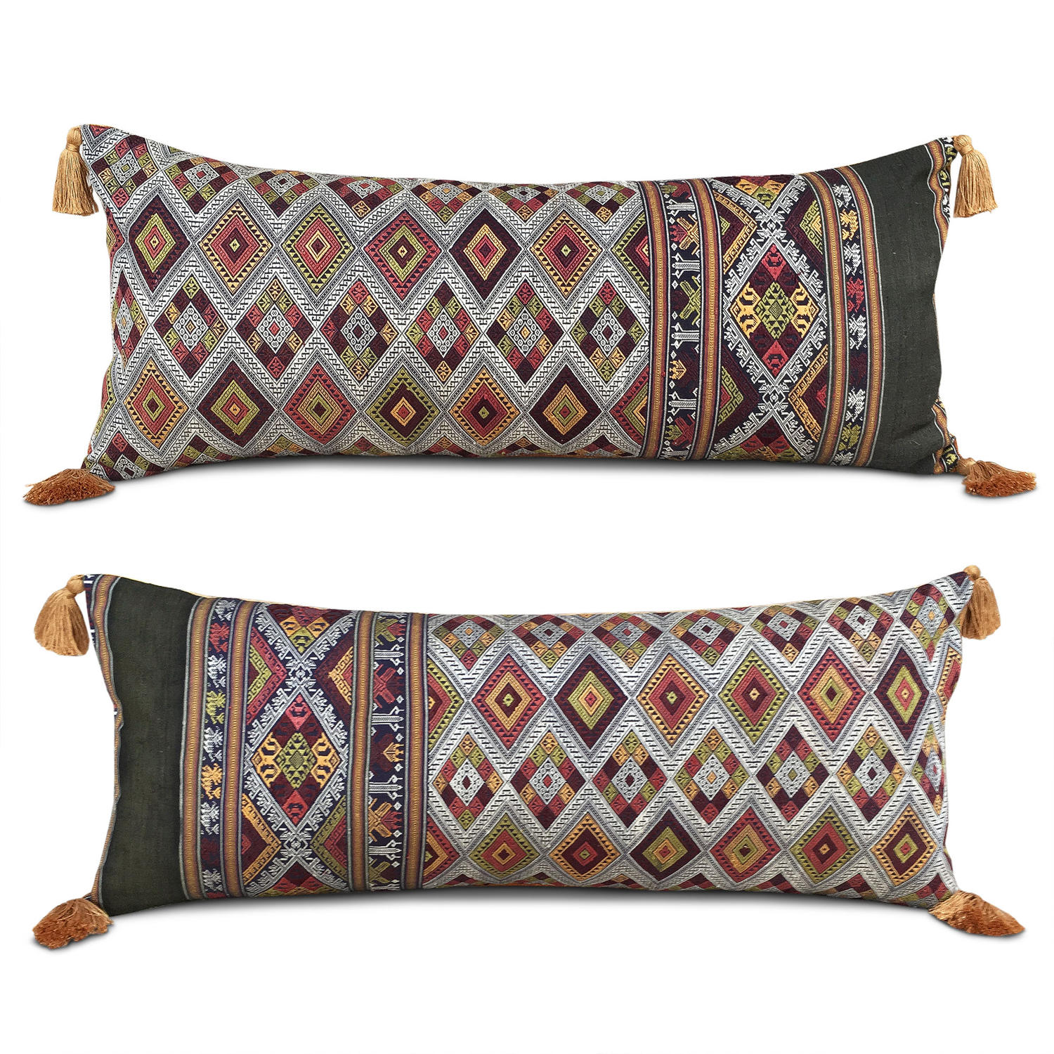 Large Laotian Cushions with Tassels