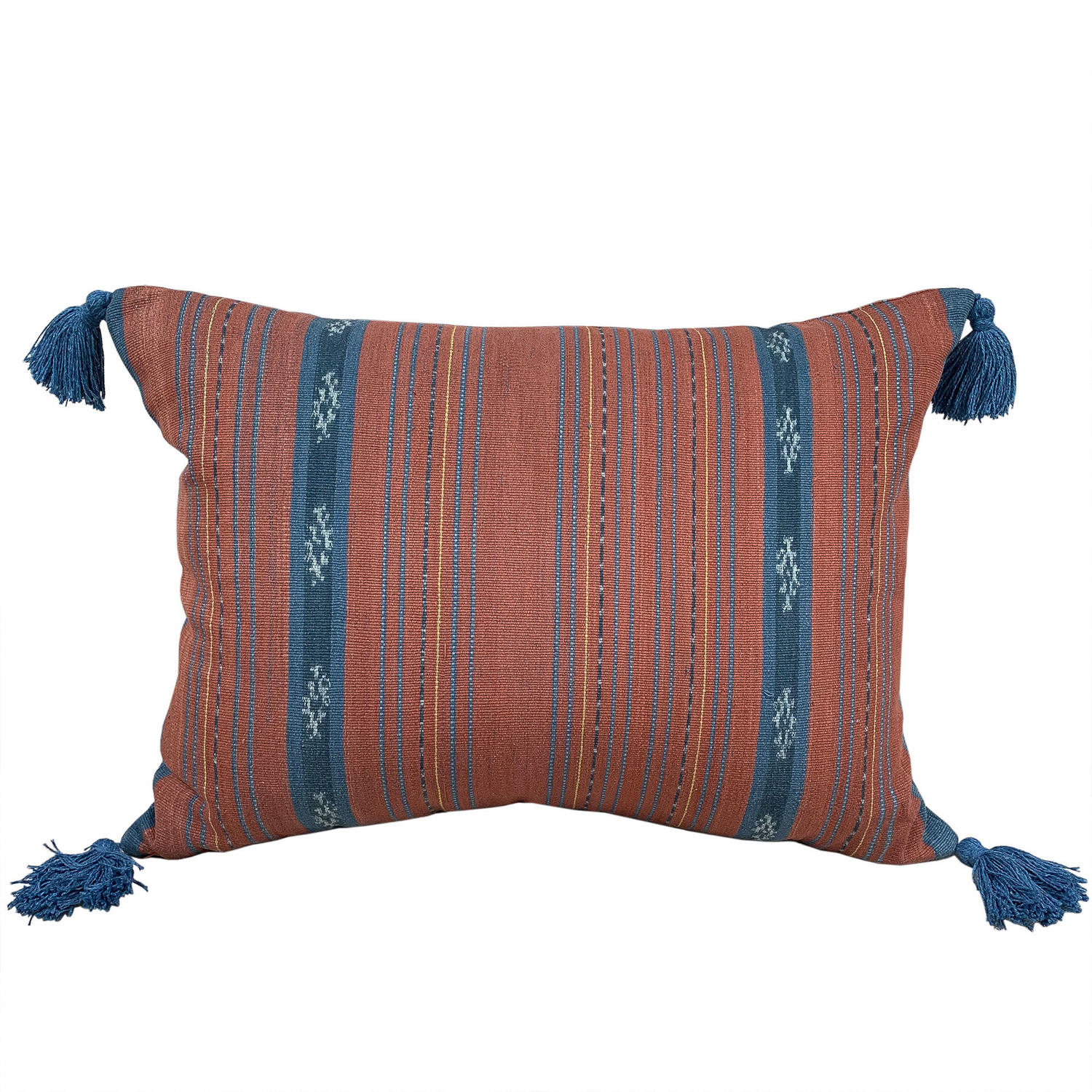 Flores Ikat Cushions with Blue Tassels