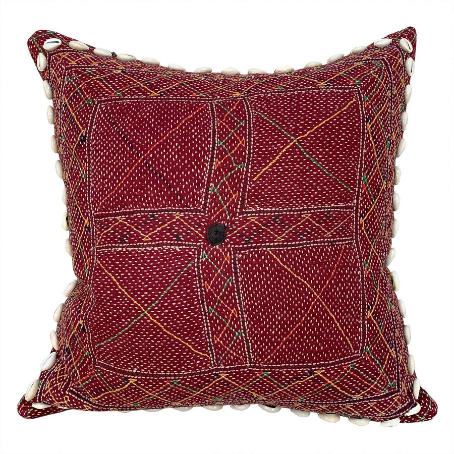 Banjara kalchi cushion with cowries