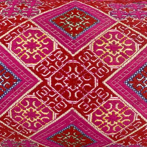 Swat Valley cushion with yellow tassels