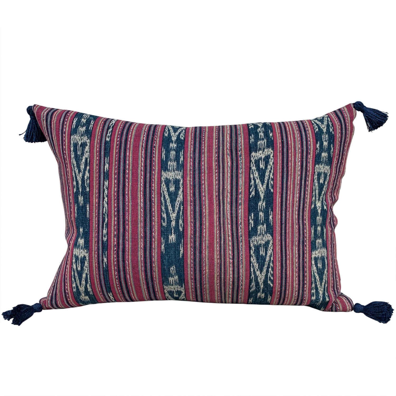 Cochineal ikat cushion
