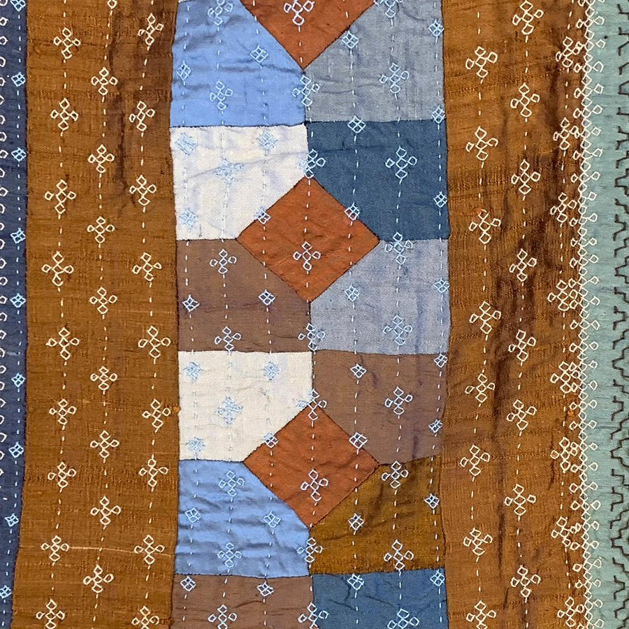 Silk patchwork quilt