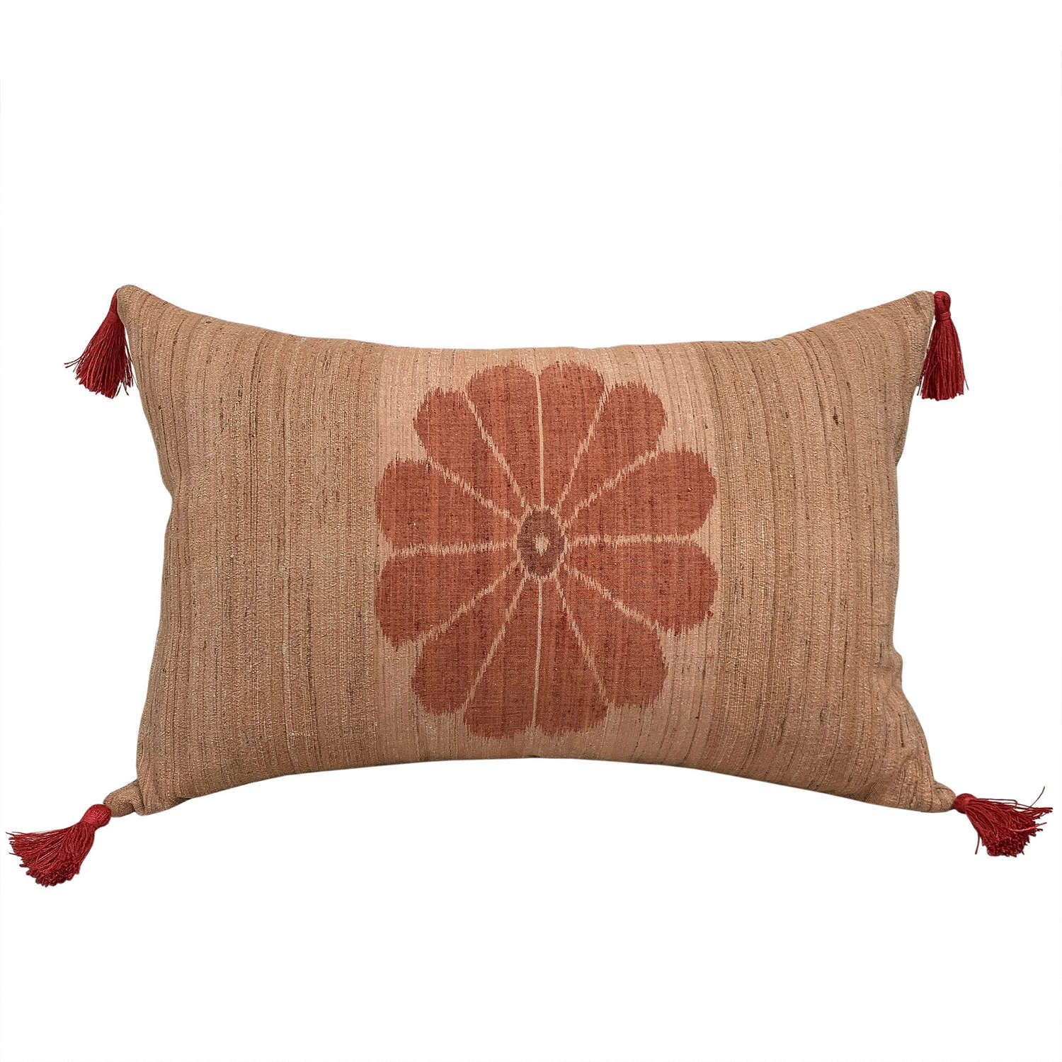 Tussah silk cushion with tassels