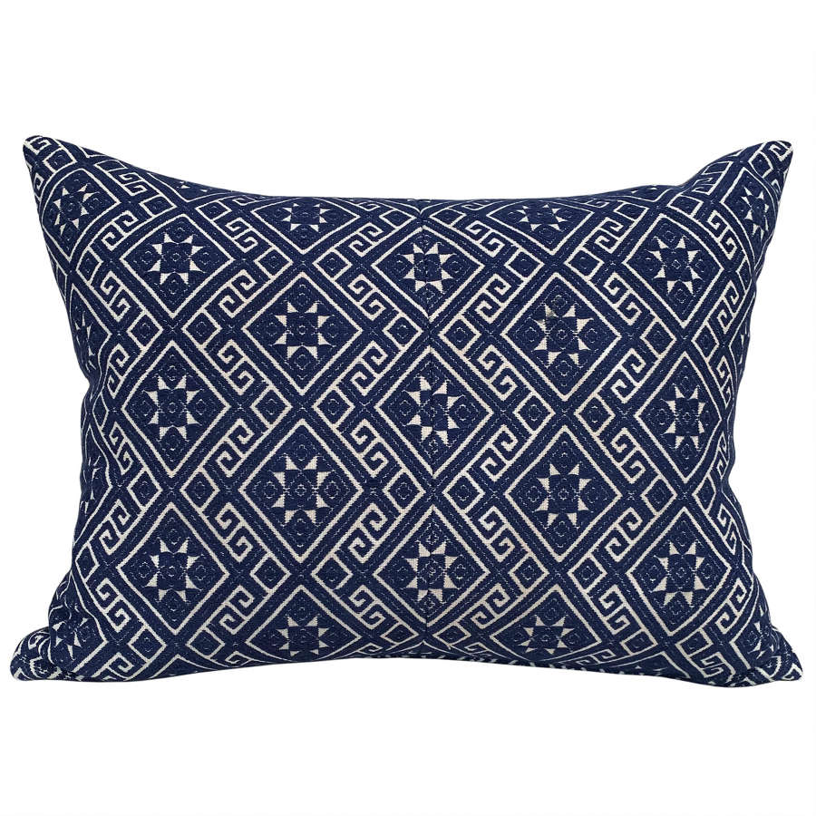 Large indigo Zhuang cushion