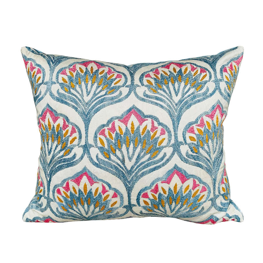 Silk embroidered cushions