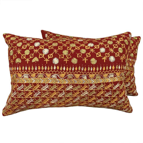 Butti phulkari cushion