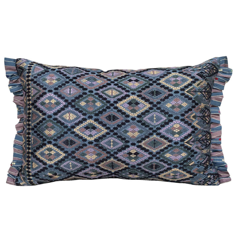 Lao silk cushions, lavender