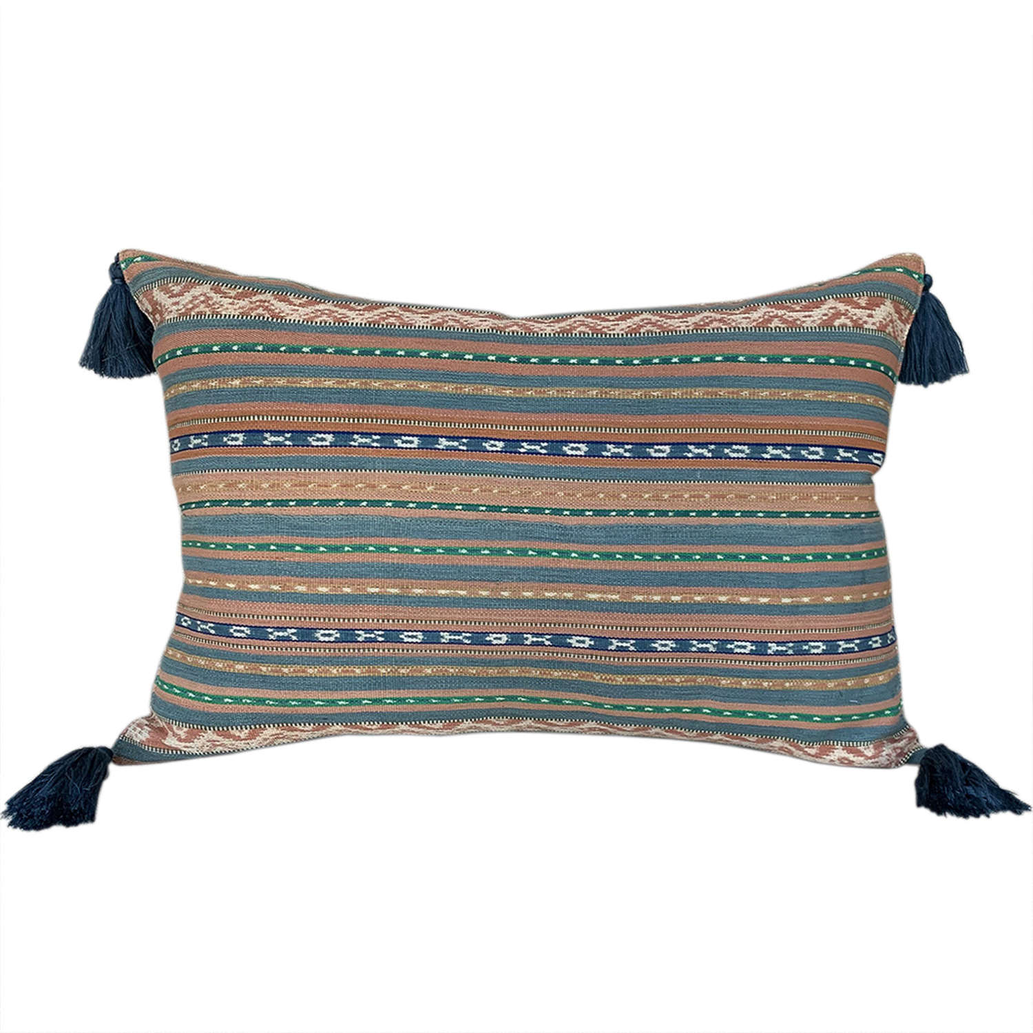 Flores ikat cushion with tassels