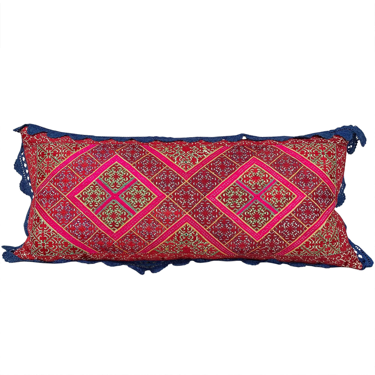 Swat marriage pillow with crochet trim