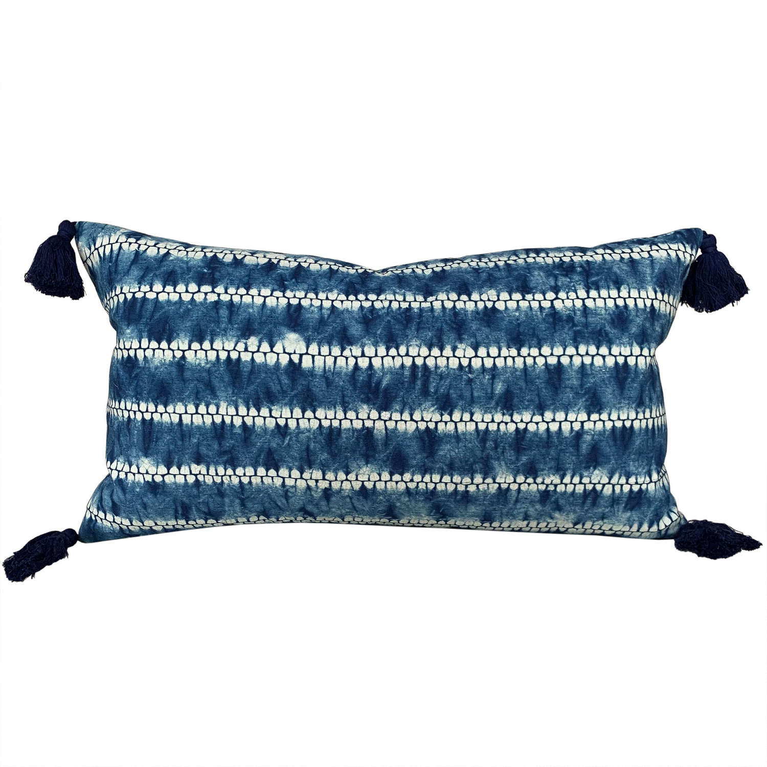 Shibori cushions with tassels