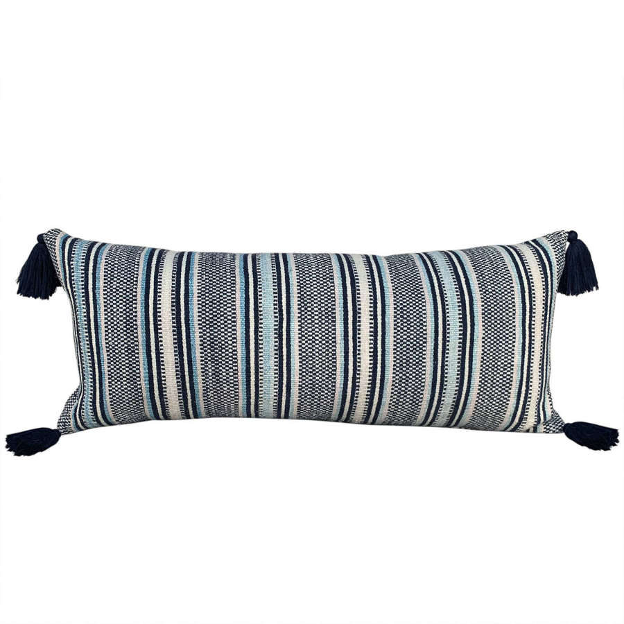 Stripey Zhuang cushion with tassels