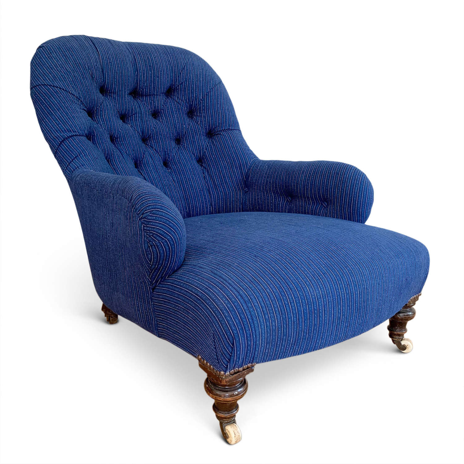 Deep seated Victorian armchair