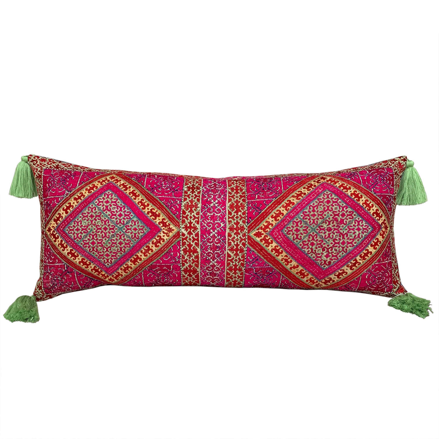 Swat pillow with green tassels