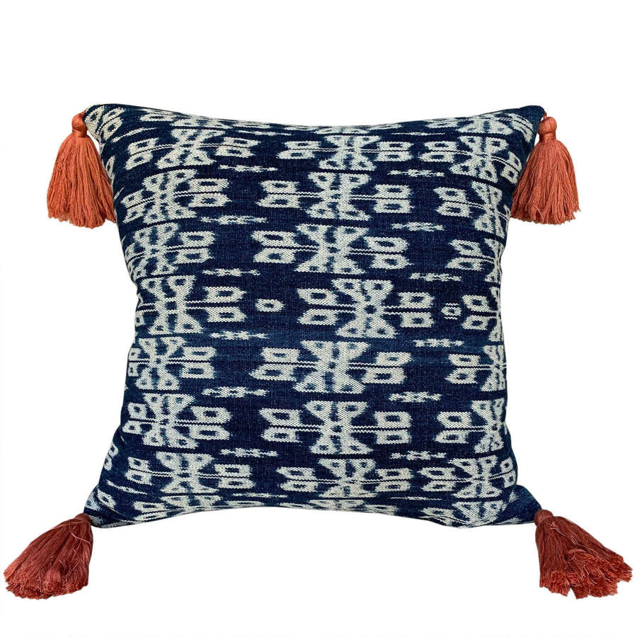 Indigo Sumba cushions with tassel