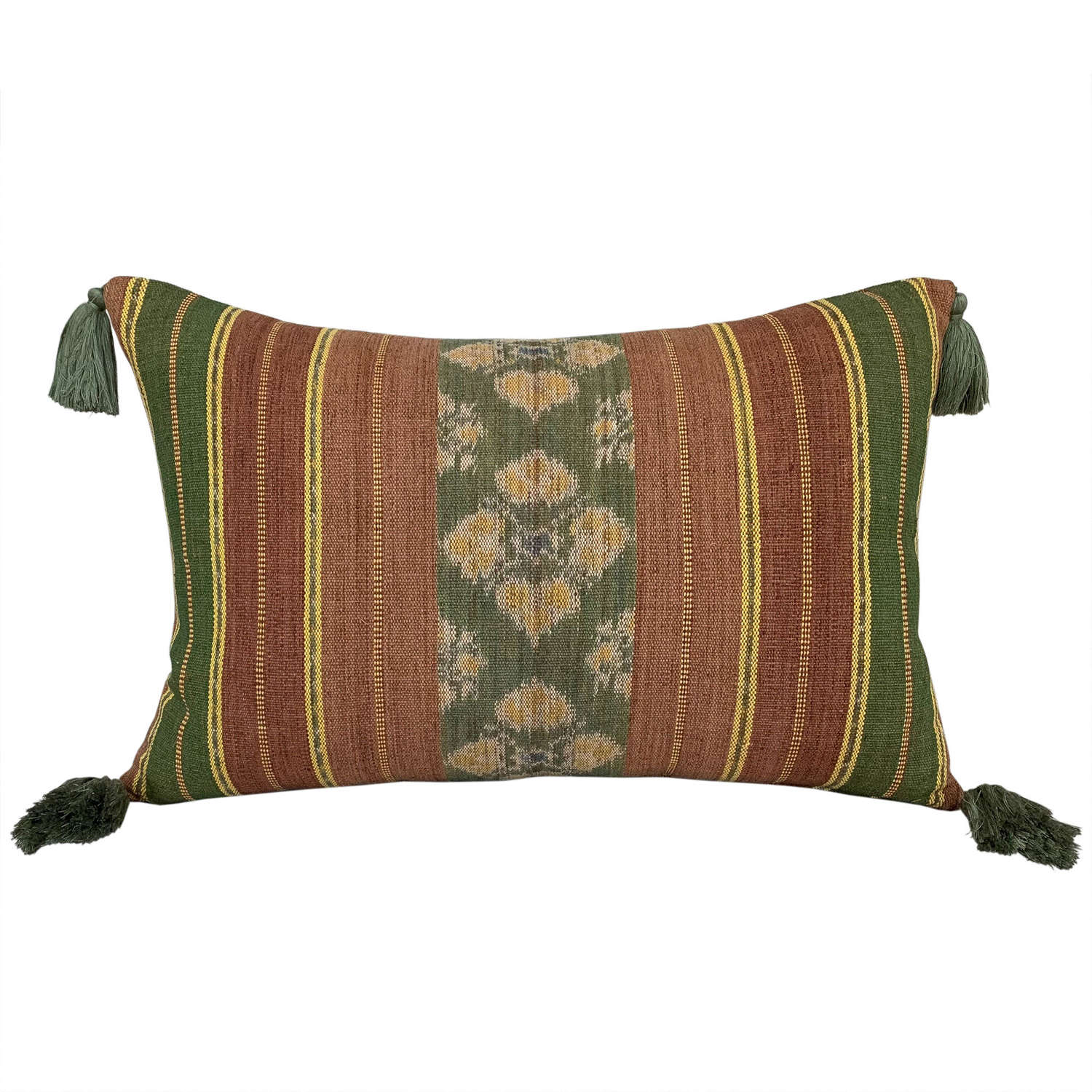 Flores cushion with green tassels