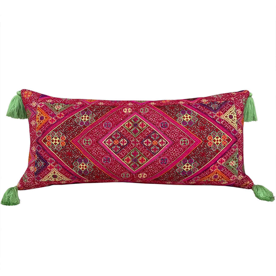 Swat marriage pillow with green tassels
