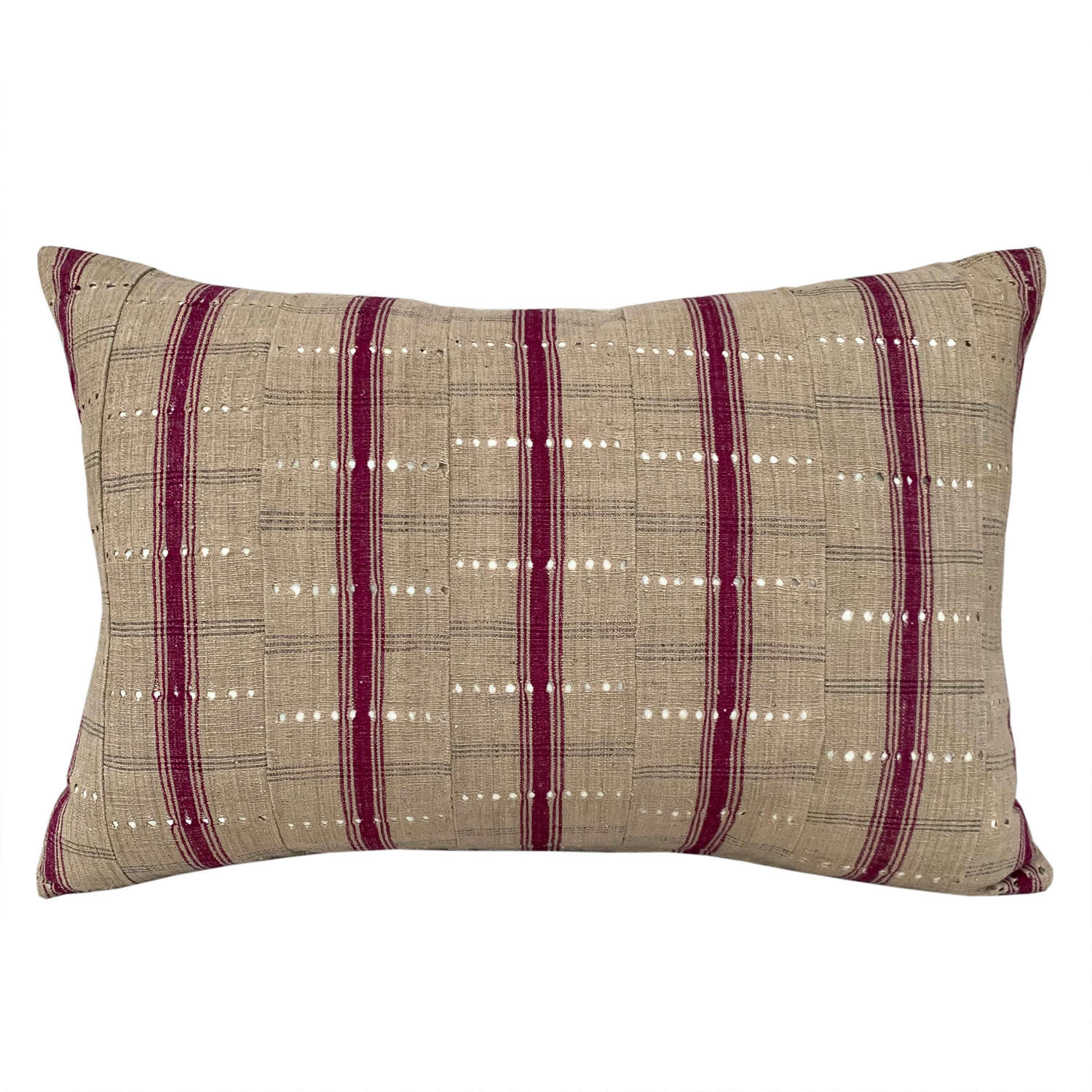 Yoruba cushion with berry stripes