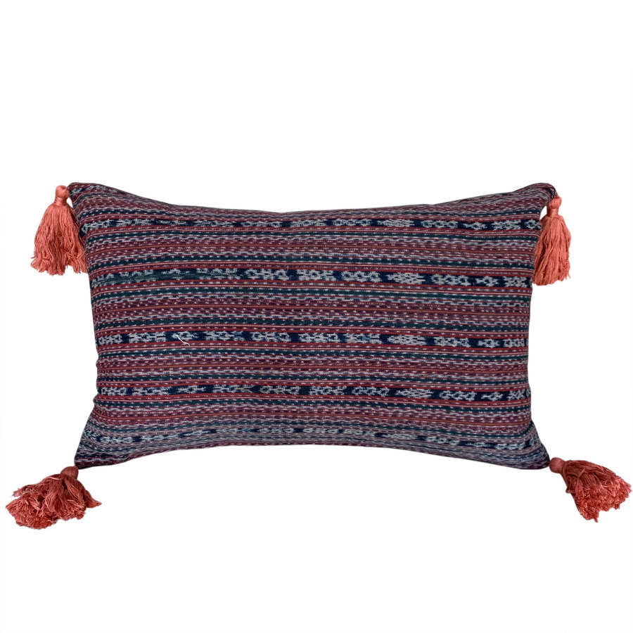 Timor ikat cushion with tassels