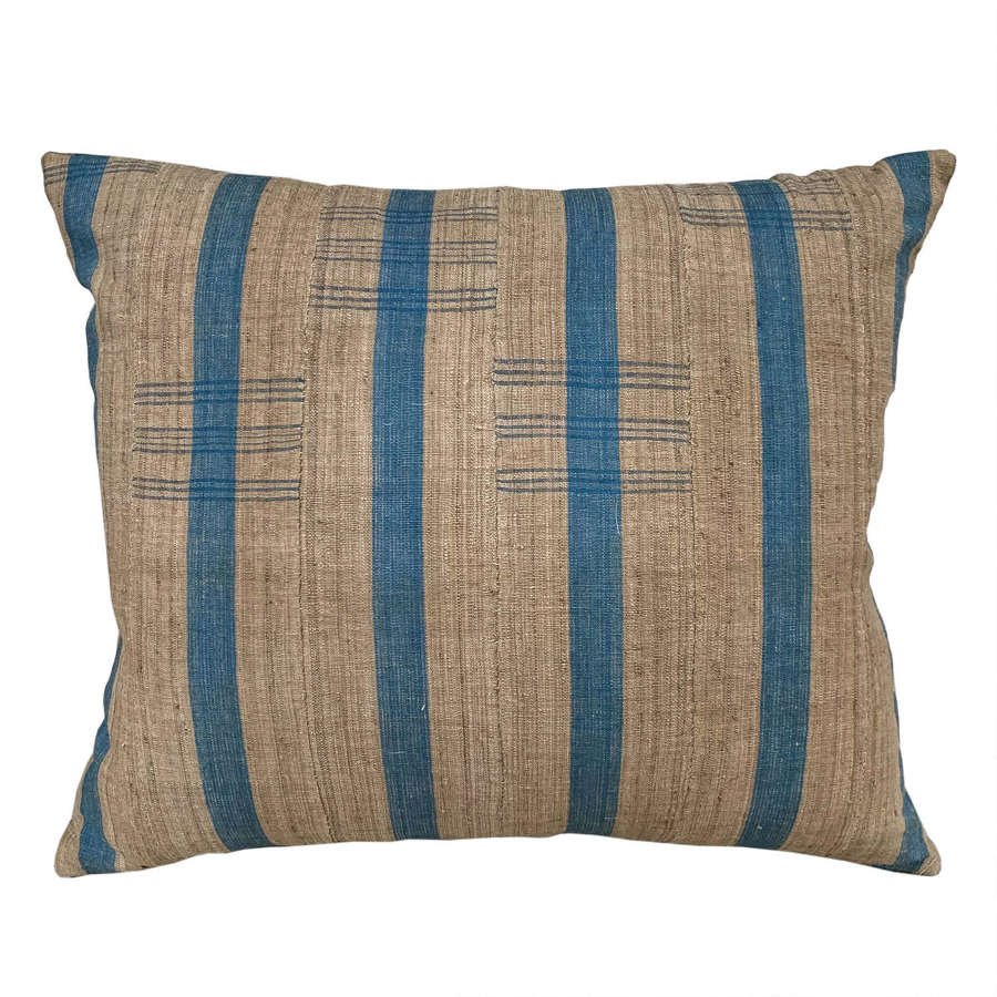 Yoruba cushions with blue stripe