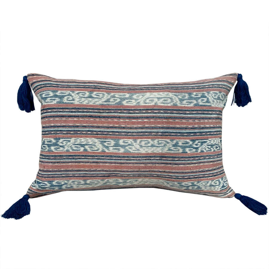 Faded Timor ikat cushions with tassels