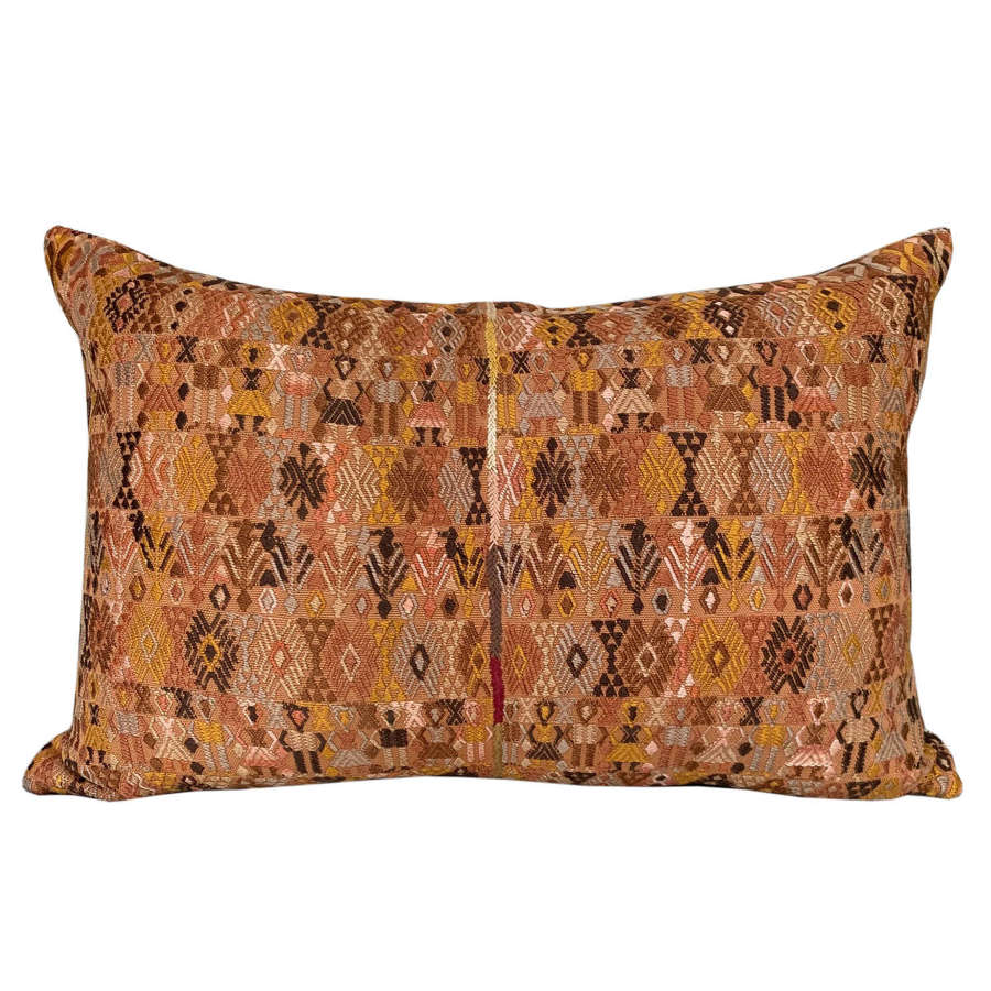 Guatemalan silk brocade cushion