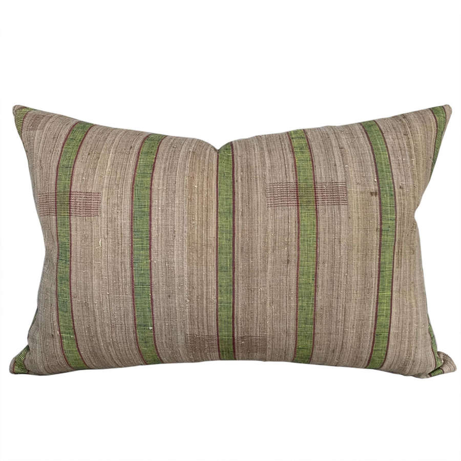 Yoruba cushions with green stripes