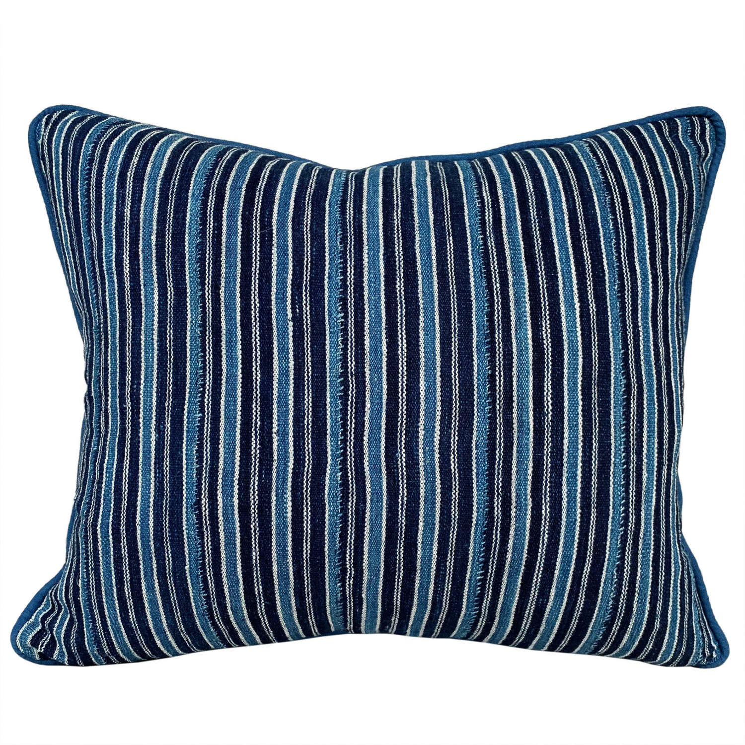 Benin indigo striped cushions