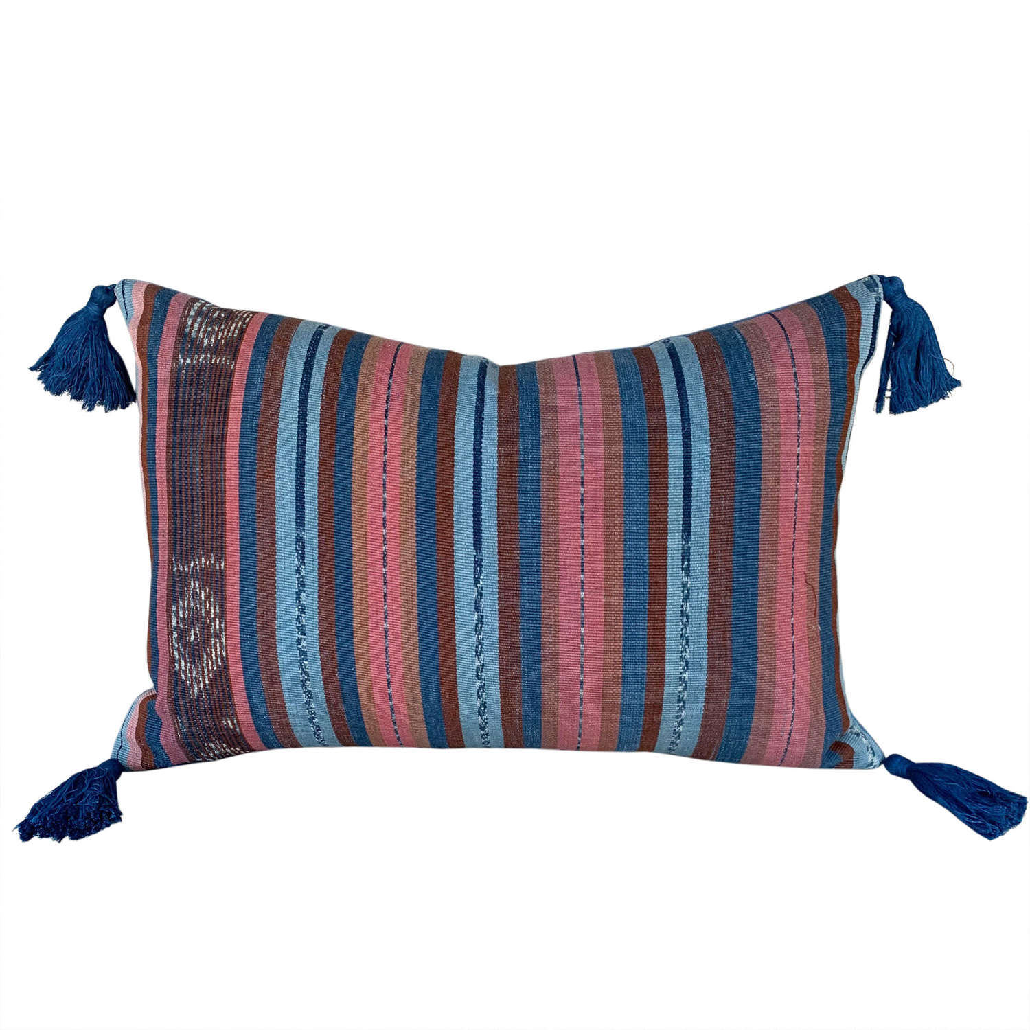 Flores Sikka cushion with blue tassels