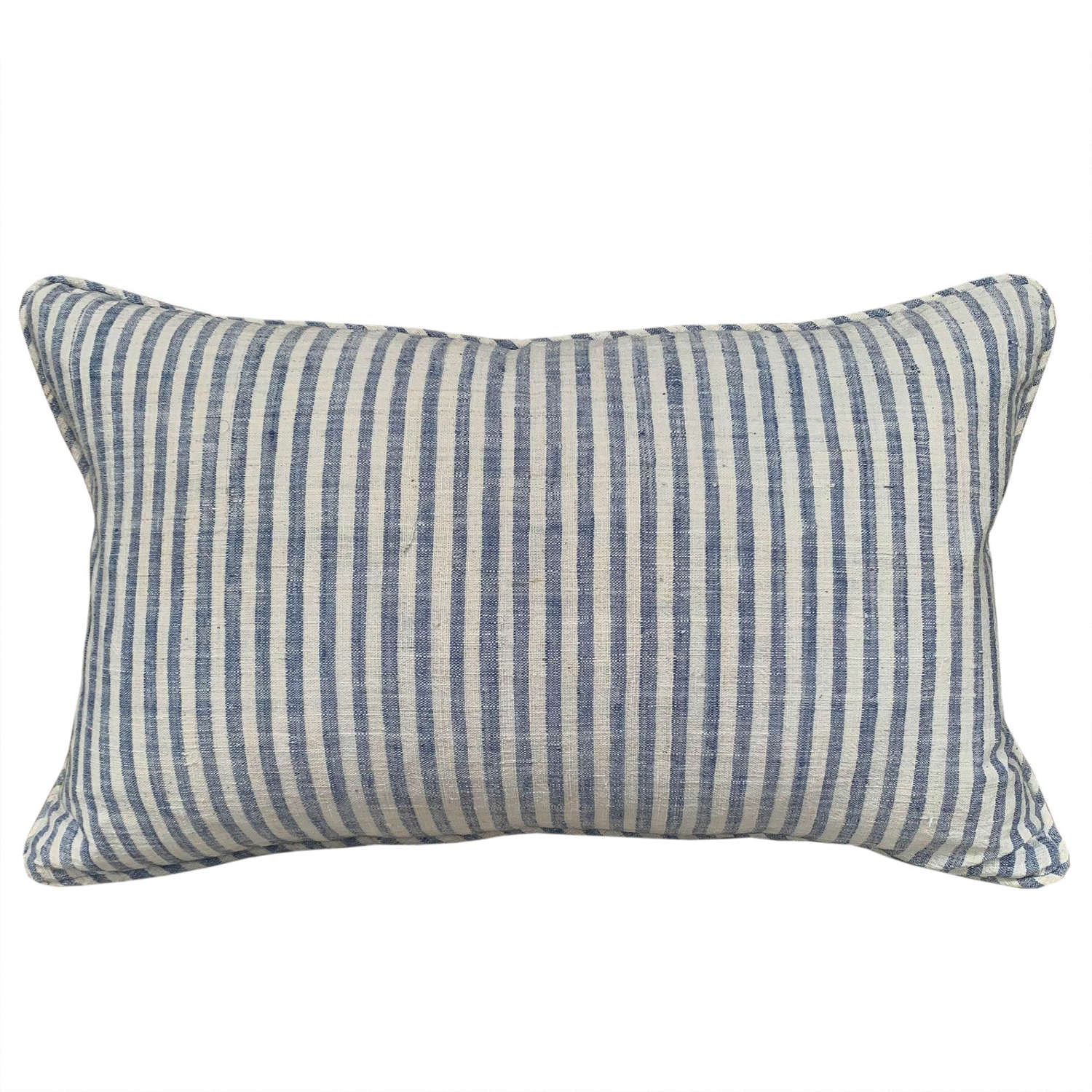 Indigo striped cushion