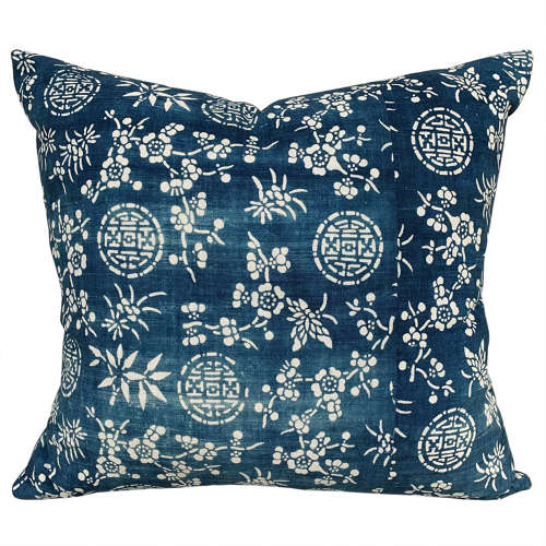 Large indigo resist cushion