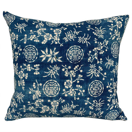 Large indigo resist cushion