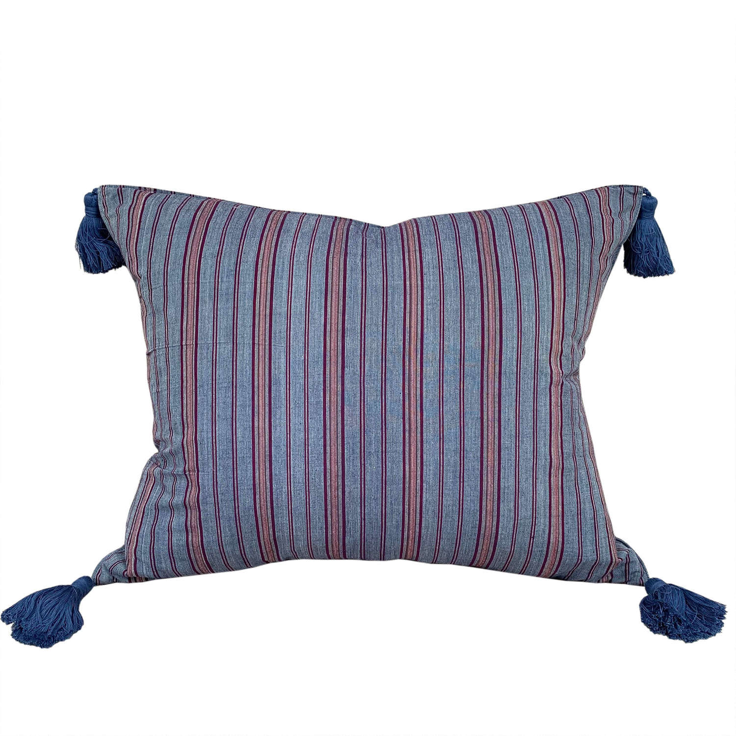 Lombok cushions blue and red stripes