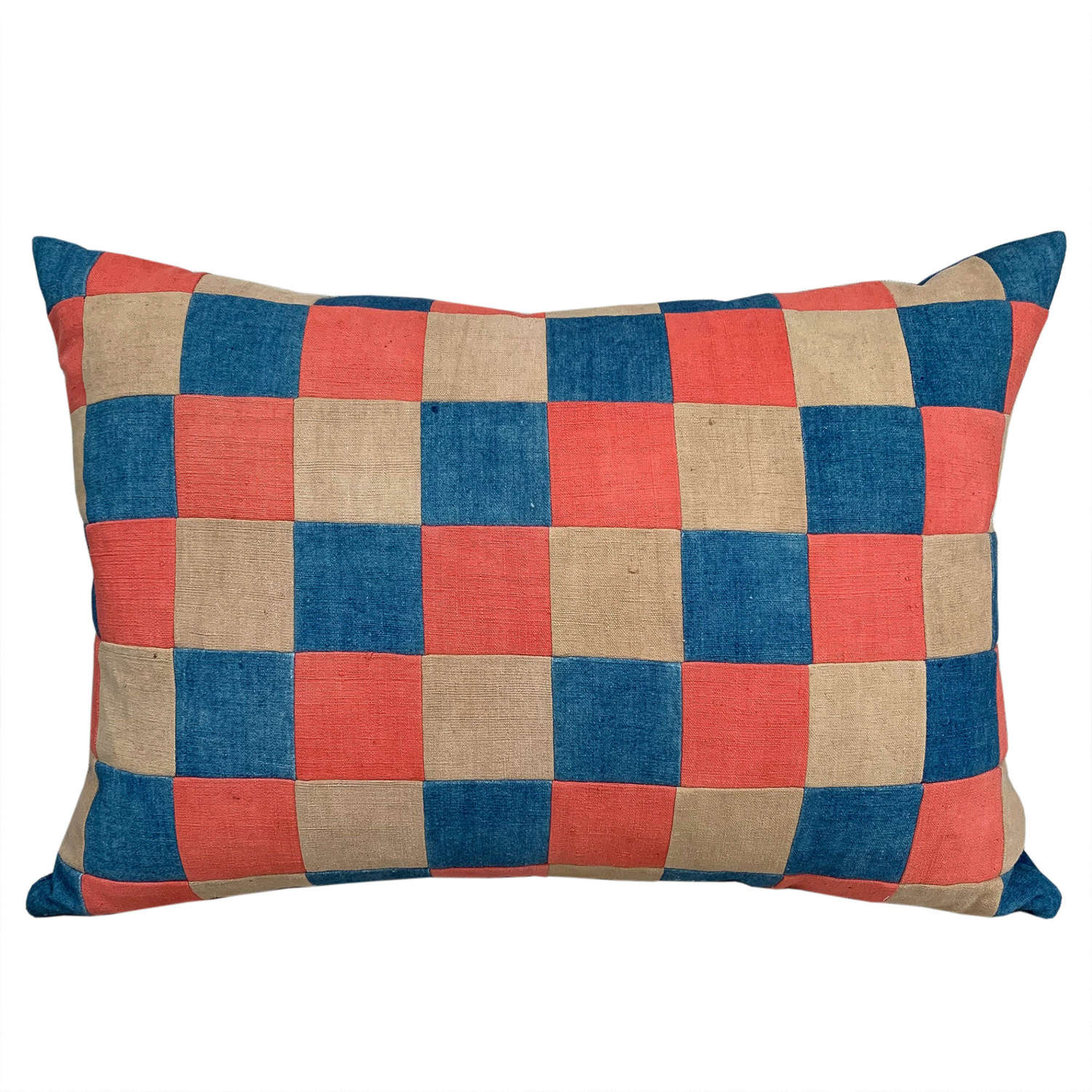 Patchwork cushion in minority textiles