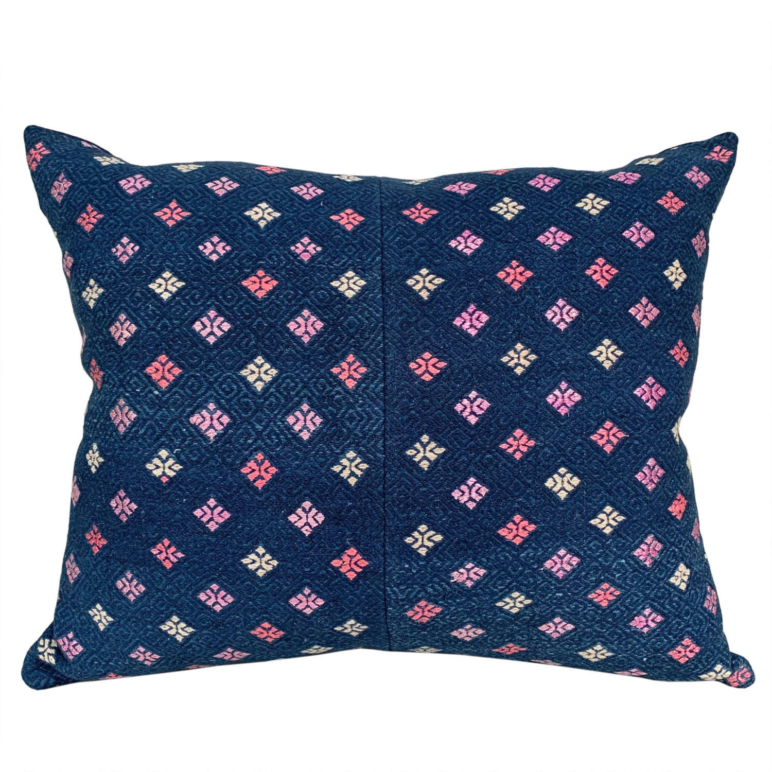 Large Yao cushions, indigo and pink