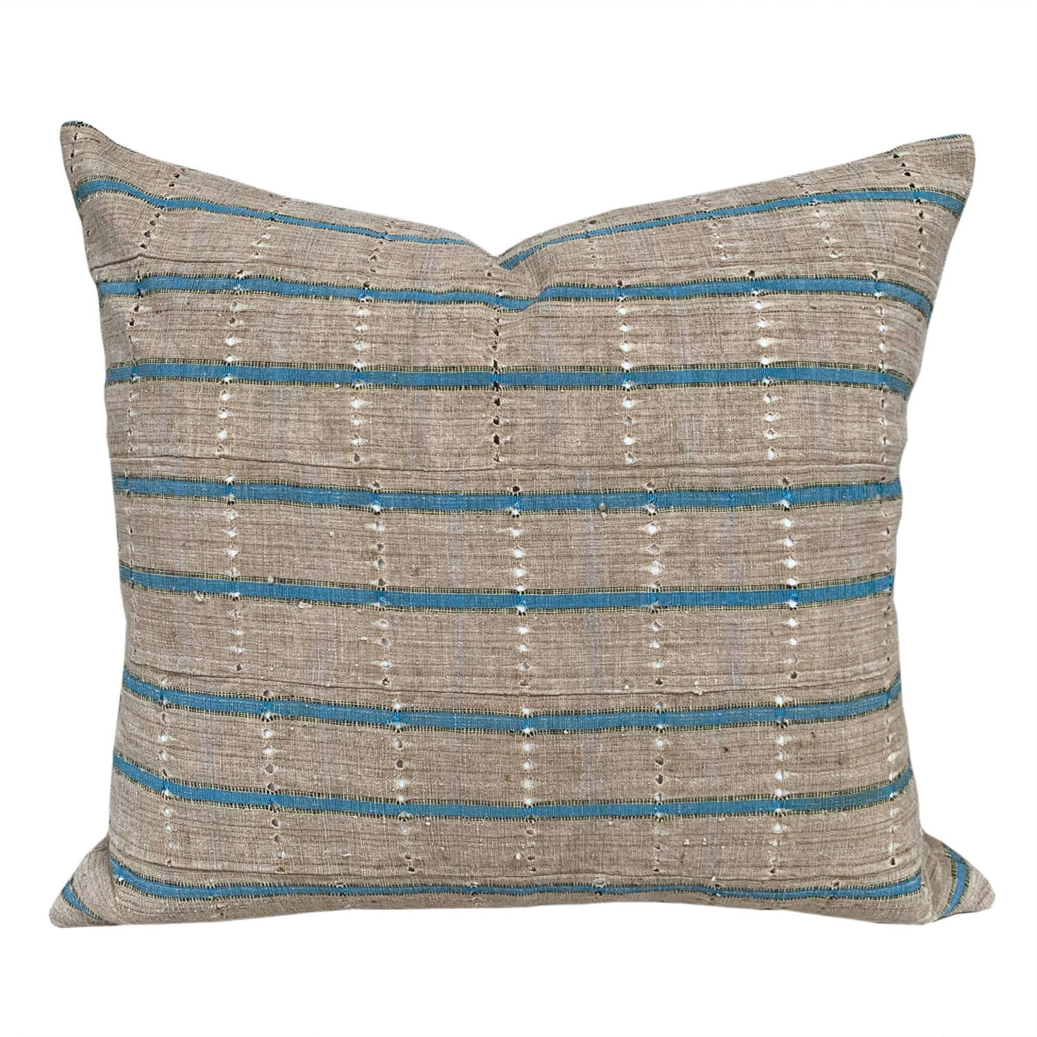 Yoruba cushion with blue stripe