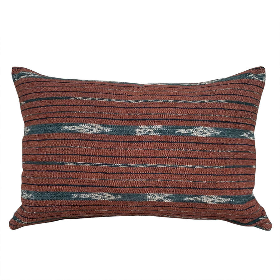 Ikat Cushions, Rust And Teal