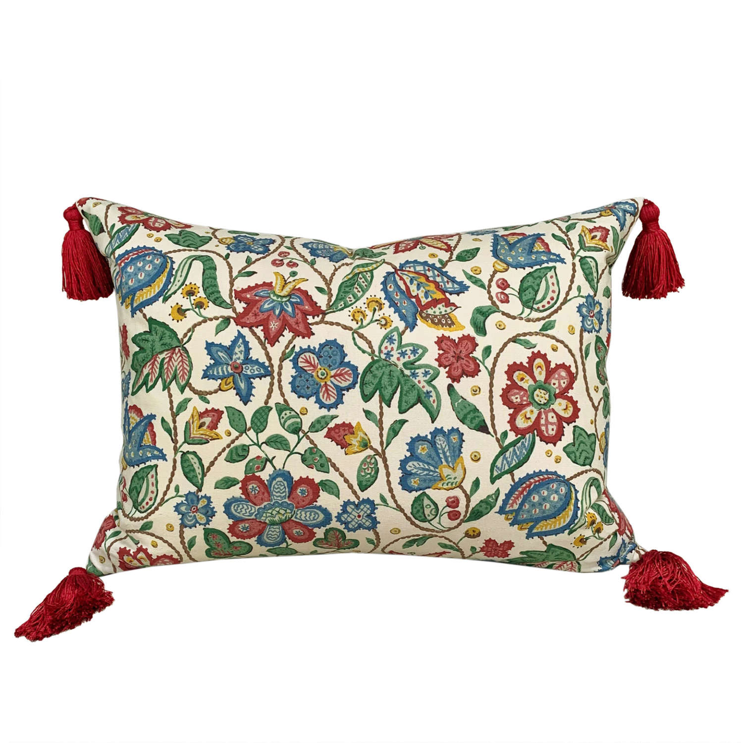 Vintage Floral Cushions With Tassels
