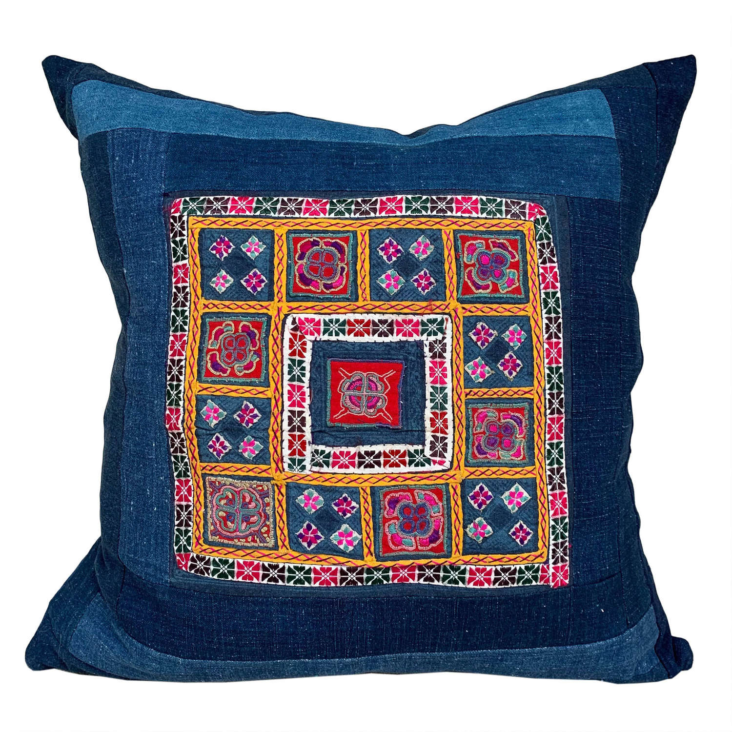 Miao Embroidered Indigo Cushions
