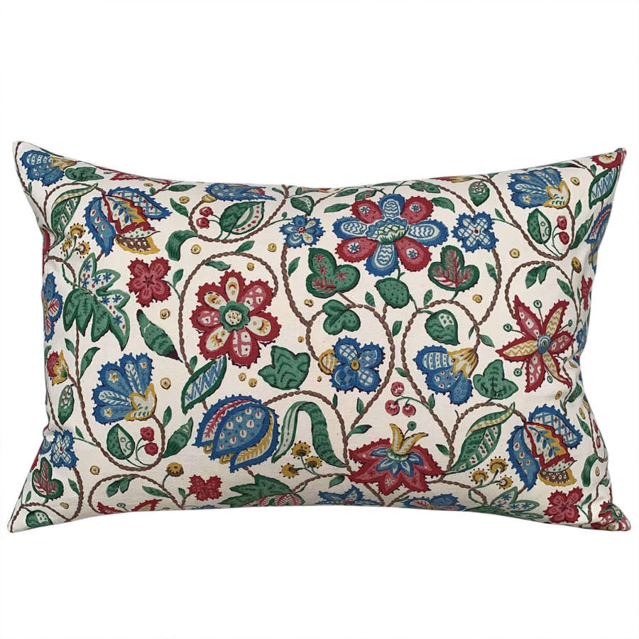 Floral cushions with checked backs