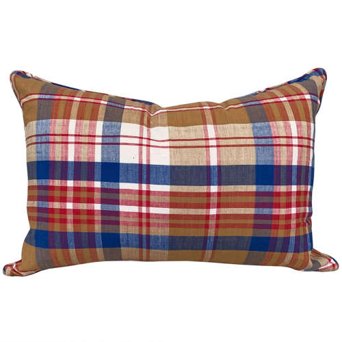 Ochre And Plaid Cushions