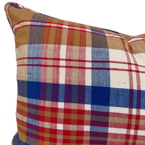 Ochre And Plaid Cushions